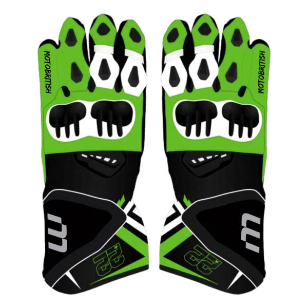 Alex Lowes Black And Green Motorcycle Gloves 2024
