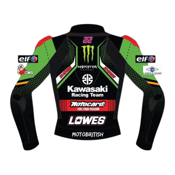 Alex Lowes Kawasaki Leather Motorcycle Jacket WSBK 2020