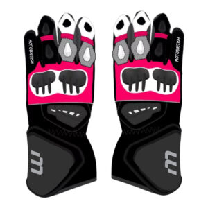 Alex Lowes SBK Pink And Black Motorcycle Gloves 2023