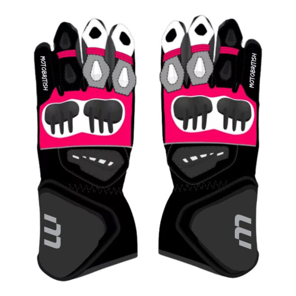 Alex Lowes SBK Pink And Black Motorcycle Gloves 2023
