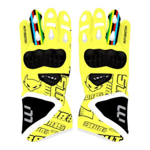 Alvaro Bautista SBK Neon Yellow Motorcycle Gloves 2023
