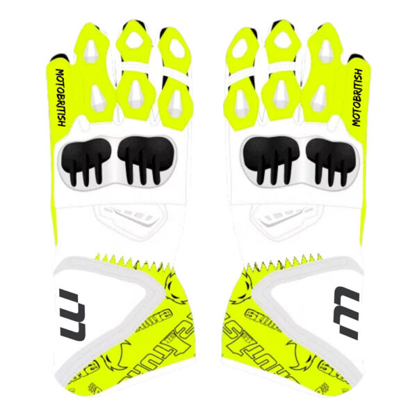 Alvaro Bautista White Motorcycle Gloves SBK 2024