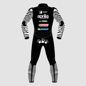 Black Biker Suit Aleix Espargaro Aprilia Test 2023