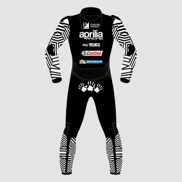 Black Biker Suit Aleix Espargaro Aprilia Test 2023