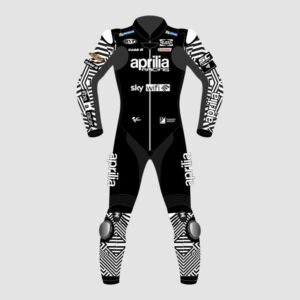 Black Biker Suit Aleix Espargaro Aprilia Test 2023
