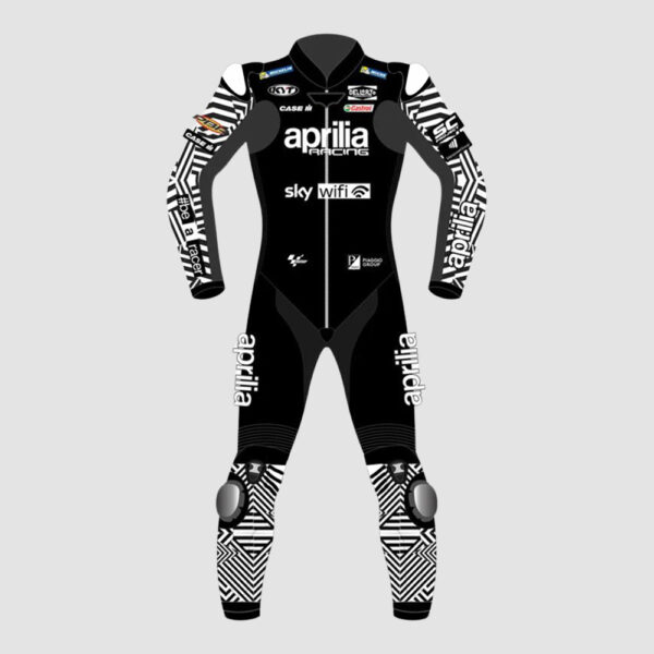 Black Biker Suit Aleix Espargaro Aprilia Test 2023