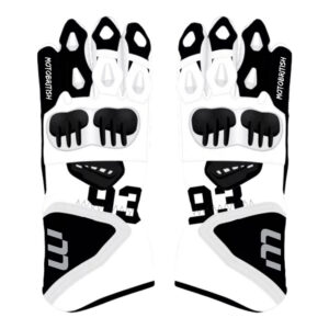 Marc Marquez Black And White Motorcycle Gloves 2024