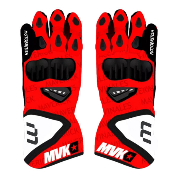 Maverick Vinales Black Red Motorcycle Gloves Motogp 2024