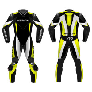 MotoBritish Black and Parrot Motorcycle Racing Suit