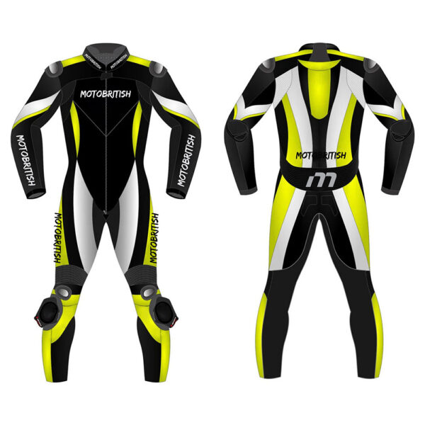 MotoBritish Black and Parrot Motorcycle Racing Suit
