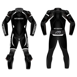 MotoBritish White Black Motorcycle Racing Suit