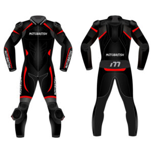 MotoBritish Black Red Motorcycle Racing Suit