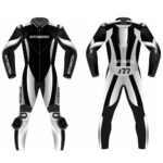 MotoBritish Black White Motorcycle Racing Suit
