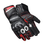 MotoBritish Motorcycle Gloves Motorcycle Biker Leather Gloves Red / Black
