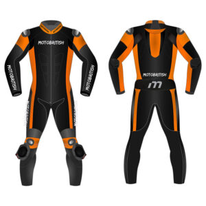 MotoBritish Orange Black Motorcycle Racing Suit