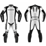 MotoBritish White and Black Motorcycle Racing Suit