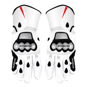 Toprak Razgatlioglu Motorcycle Leather Gloves White SBK 2024